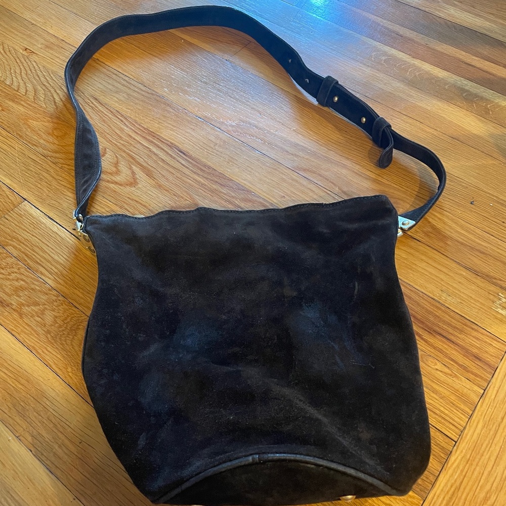 Vintage DKNY Donna Karan New York black suede purse